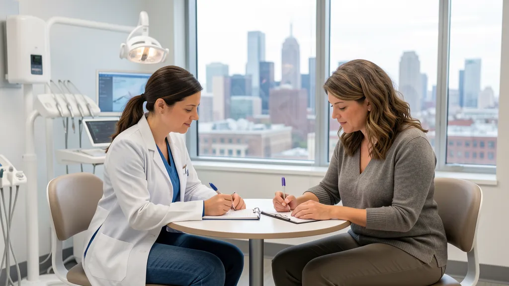 Modern private dental clinic consultation in a local city setting for Encino, California